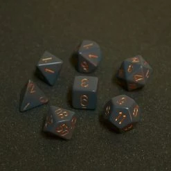 Chessex: Opaque Poly 7 Set - Dark Grey/Copper Dice