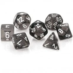 Chessex Tabletop Translucent Smoke/White Polyhedral 7 Die Set