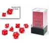 Chessex Dice Mini-Poly 7 Trans Red/White 2 Chessex Dice Mini-Poly 7 Trans Red/White