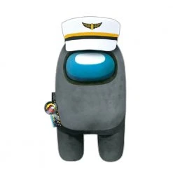 Among Us Black Crewmate W/ Captain Hat 12" Plush