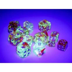 Chessex Nebula Red/Silver Luminary 7-Die Set Tabletop