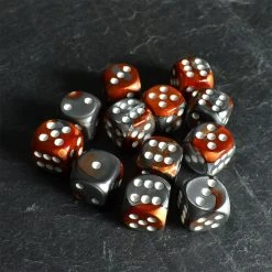 Chessex Gemini Copper/Steel/White D6 Set