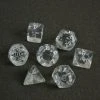 Chessex Translucent Poly 7-Die Set - Clear/White Tabletop