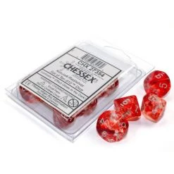 Chessex Nebula Red/Silver Luminary Set Of Ten D10s Tabletop