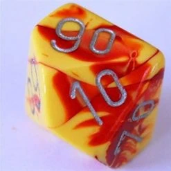 Chessex Tabletop Gemini Red-Yellow/Silver Polyhedral 7 Dice Set