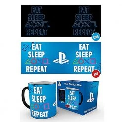 Playstation Gaming PS Eat Sleep Repeat Heat Mug