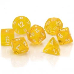 Chessex Tabletop Translucent Yellow/White Polyhedral 7 Die Set