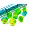 Chessex Lab Dice Gemini Plasma Green-Teal/Orange 7-Die Set