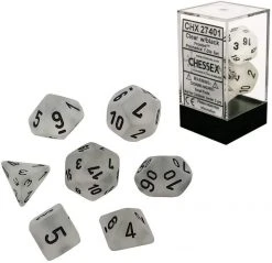 Chessex Tabletop Frosted Poly 7-Die Clear/black