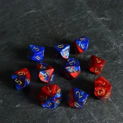 Chessex Gemini D10 Set Blue/Red/Gold