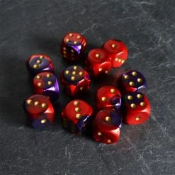 Chessex Tabletop Gemini Purple/Red/Gold D6 Set