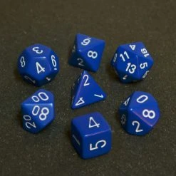 Dice Chessex Opaque Poly 7-Die Set - Blue/White