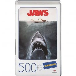Tabletop Jaws Movie 500pc VHS Blockbuster Puzzle
