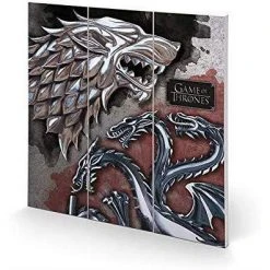 Film & TV Game Of Thrones - Star & Targaryen Wooden Print
