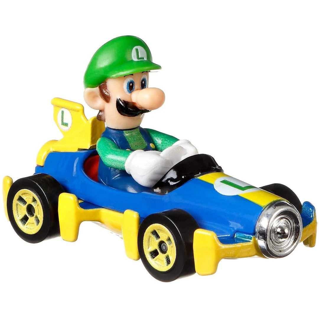 Super Mario Gaming Hot Wheels: Mario Kart - Luigi Mach 8 Figurine 6 Super Mario Gaming Hot Wheels: Mario Kart - Luigi Mach 8 Figurine