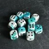 Chessex Gemini D6 White-Teal/Black Die Set Tabletop