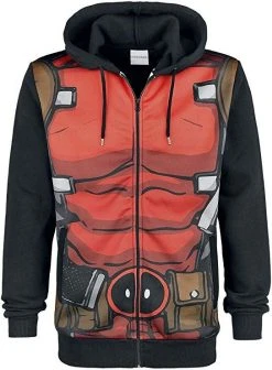 Marvel Film & TV Deadpool Mens Sublimation Zipper Hoodie