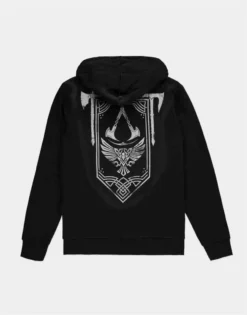 Geek-Aboo Assassin's Creed: Black Zip Crest Banner Hoodie