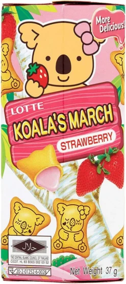 Snacks & Drinks Koala's March Strawberry Chocolate Biscuits
