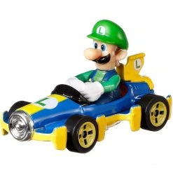 Super Mario Gaming Hot Wheels: Mario Kart - Luigi Mach 8 Figurine